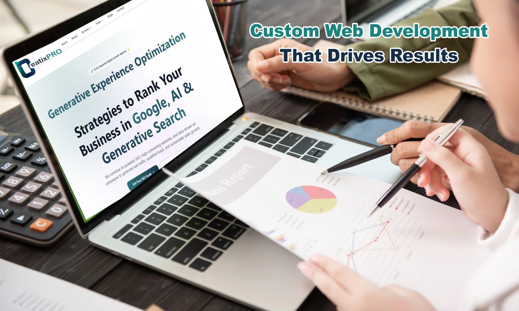 Web development services including custom website design, e-commerce development and SEO-friendly development by iCreatixPRO